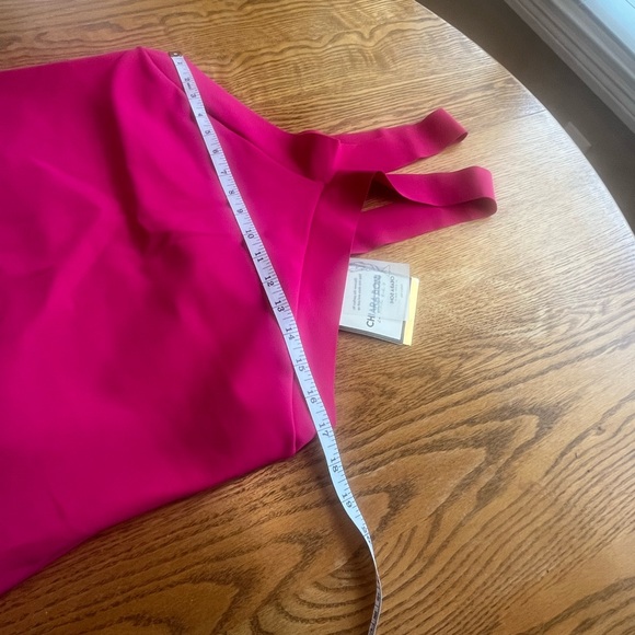 NWT CHIARA BONI Guendaline Scuba Halter Cocktail Dress- Fuchsia- Size 44 US 8 - Picture 5 of 14